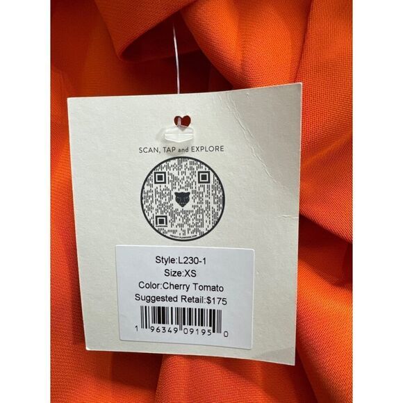 LITA by Ciara Tie Front Jumpsuit Cherry Tomasto Size XS Wide Leg - Picture 6 of 7